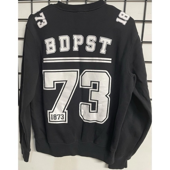 BP Sweatshirt Crewneck Black White Men's Size Small BDPST 1873 - Picture 3 of 5
